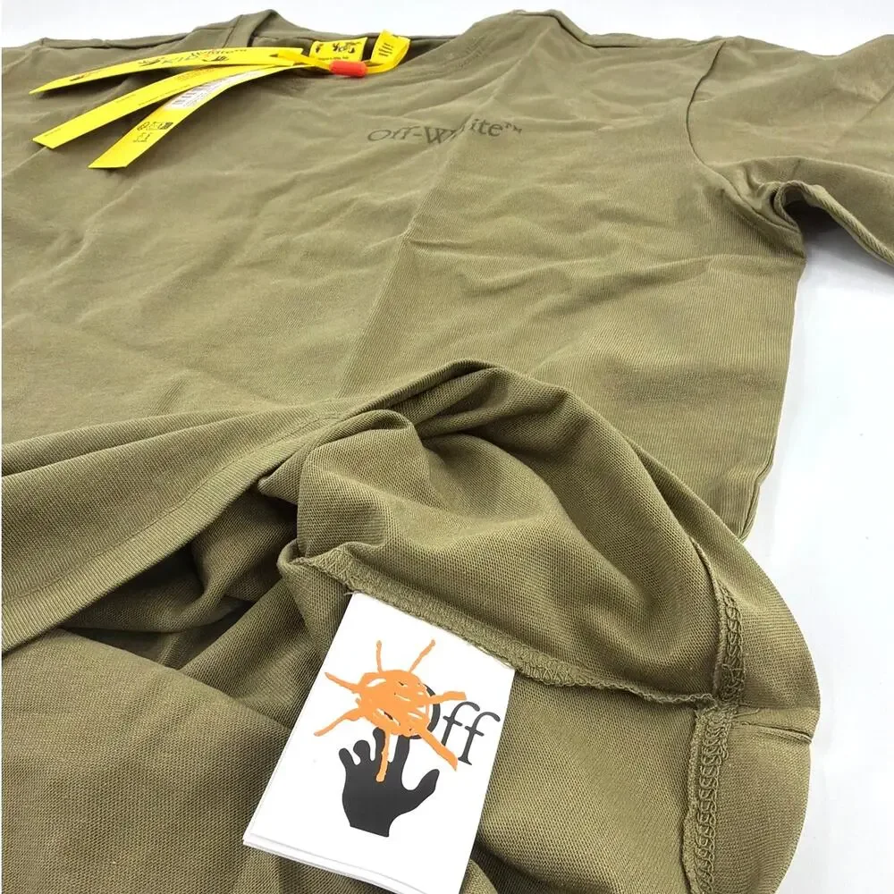 Off White Boys Army Green Scribble Graphic Basic Fit Tee Size 16